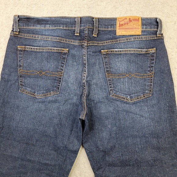 Lucky Brand Gene Montesano‎ Jeans Womesn 14/32 Mid-Rise Flare Dark Wash 35x32 - Picture 10 of 12